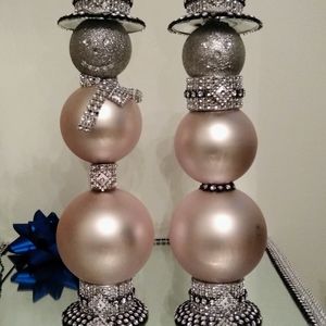 Snowman candle holders